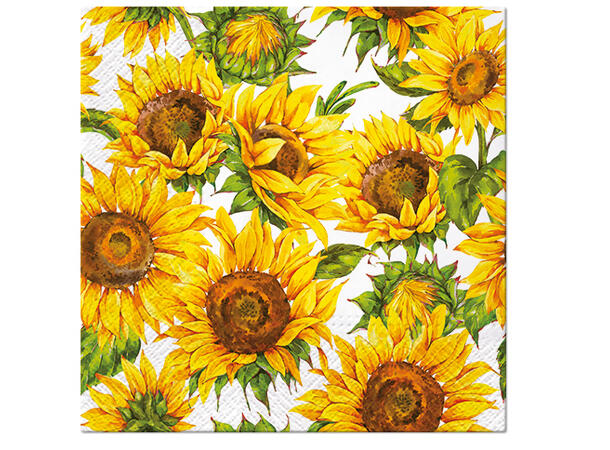 Serviett lunsj 20 stk Dancing Sunflowers 3 lag 33x33cm 
