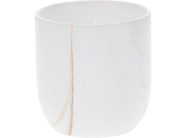 Duftlys porselen marmor 9x9cm 3ass Vanilje, kongle, bomull Vekt:360gram 