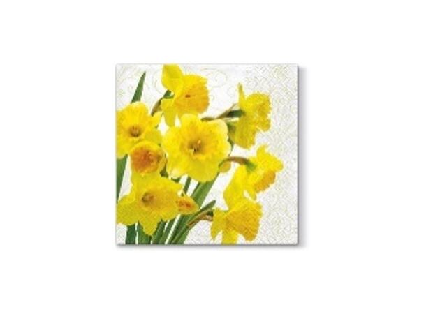 Serviett Yellow Daffodils Lunsjserviett 20 stk 3-lags 33x33cm 
