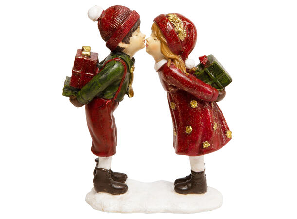 Figur par stående kyss rød h:11,5cm 