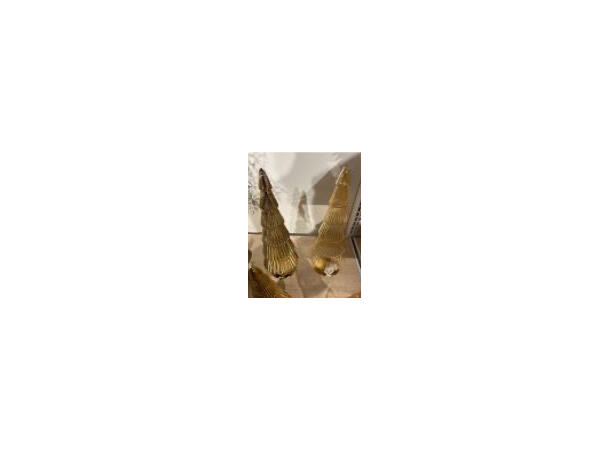 Juletre glass champagnegull h:34cm 2ass 