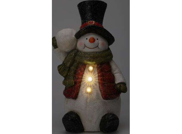 Figur nisse snømann reinsdyr LED h:36cm MGO materiale Batteri:2xAA 